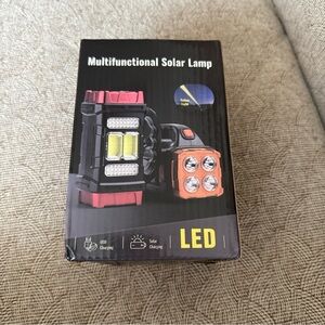 Multifunctional Solar Lamp - Red and Black